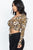 Leopard Print Strap Ruched Front Crop Top