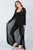 Black Sleeveless Cut-out Detail Slim Fit Jumpsuit & Open Front Long Sleeve Cardigan Set