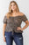 Plus Floral Chiffon Ruched Smocked Off-the-shoulder Top